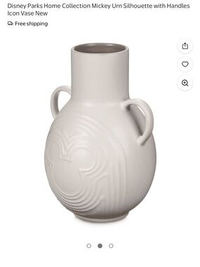 Disney Parks Mickey Mouse Home Collection cream ceramic urn vase NWT’s